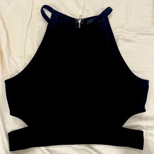 ❤️ ALLY | Women’s black going out top with cut outs and zipper back